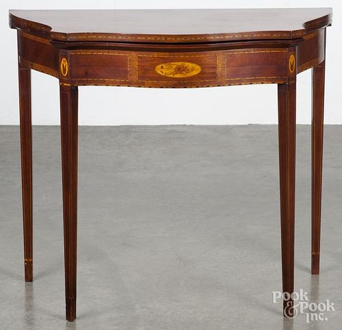 Federal style inlaid mahogany card table, 30 1/2'' h., 35 1/2'' w.