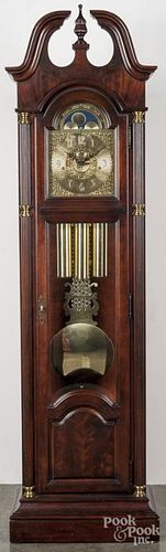 Howard Miller, mahogany tall case clock, 86'' h.