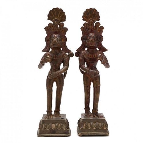 Pair of Standing Hanuman Sculptures