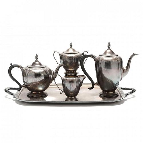 An American Art Deco Sterling Silver Tea & Coffee Service