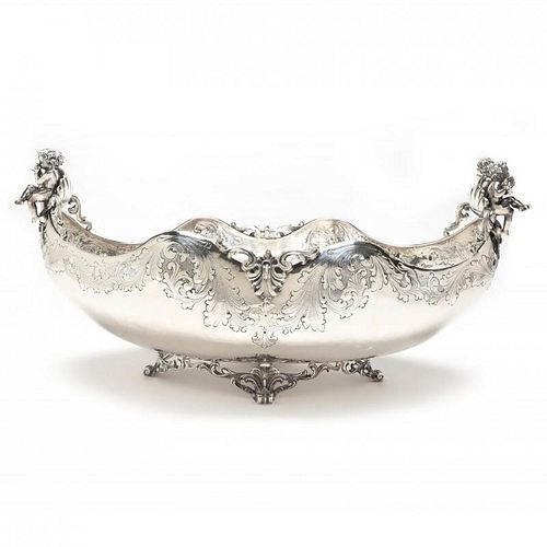 A Large Italian Rococo Style Sterling Silver Centerpiece