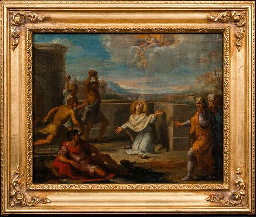 STONING OF ST STEPHEN OIL PAINTING
