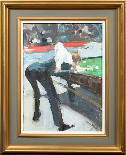 SNOOKER TOURNAMENT OIL PAINTING