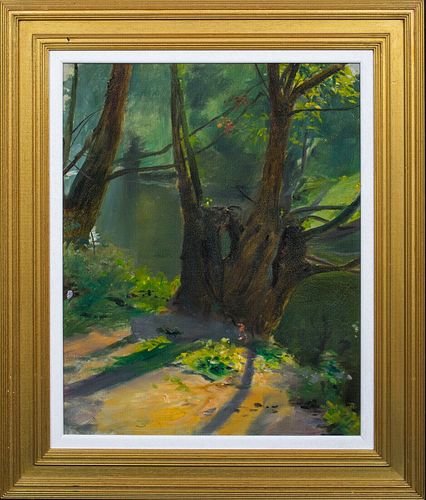 WOODLAND STUDY OIL PAINTING