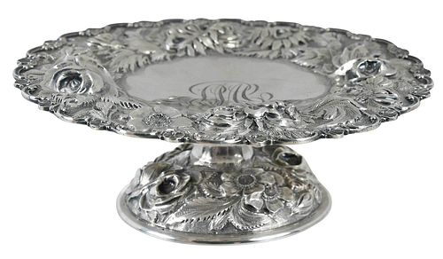 Stieff Repousse Sterling Footed Dish