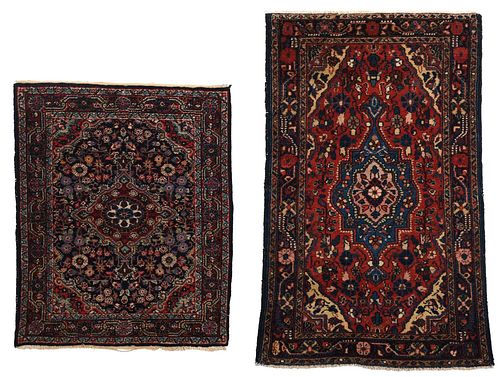 Two Persian Hand Knotted Mats