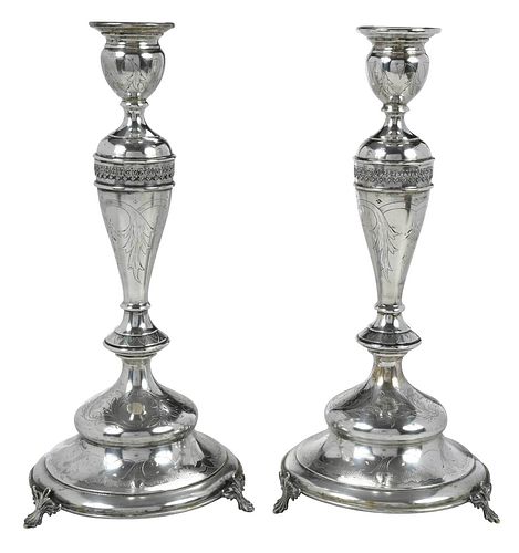 Pair of Austria Hungary Silver Candlesticks
