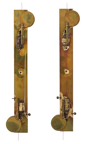 Pair of German Art Deco Brass Sconces