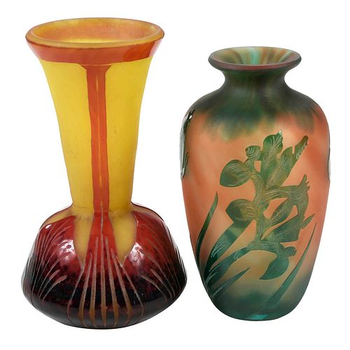 Two French Cameo Glass Vases