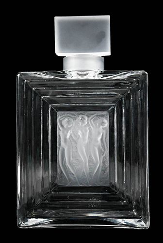 Lalique Glass "Duncan" Perfume Bottle