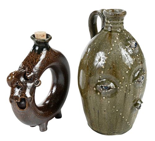 Two Contemporary Figural Pottery Jugs