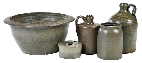 Five Pieces of North Carolina Stoneware