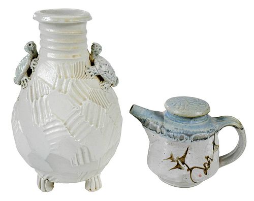 Cynthia Bringle Pottery Vase And Teapot