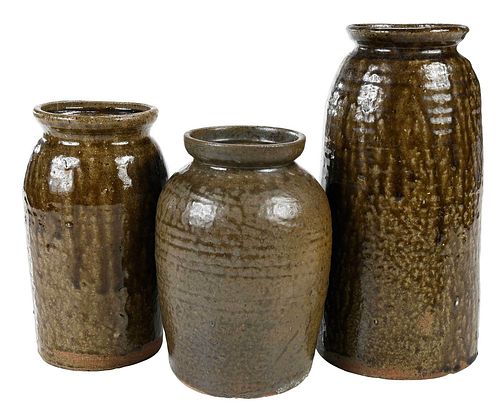 Three Catawba Valley Storage Jars