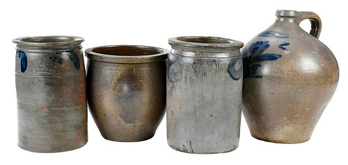 Four Pieces of Decorated Stoneware
