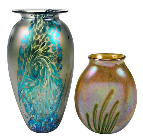 Two Eickholt Art Glass Vases