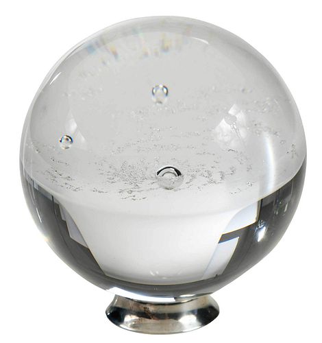 Steuben "Galaxy" Paperweight on Stand