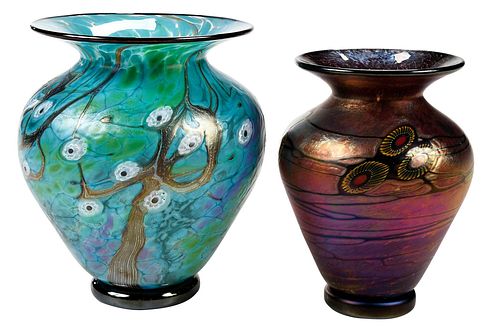 Two Lindsay Art Glass Vases