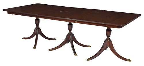 George III Style Three Pedestal Dining Table