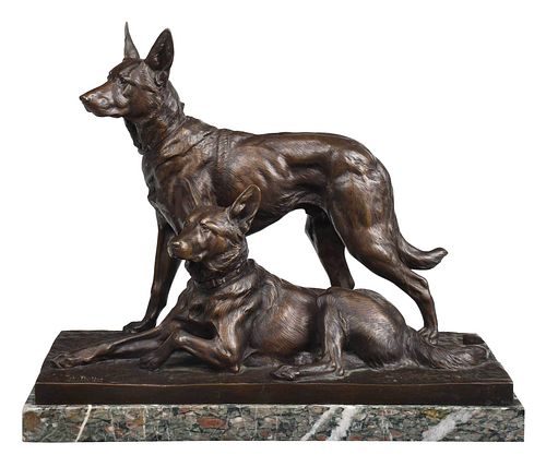 Charles Paillet Bronze, German Shepherds