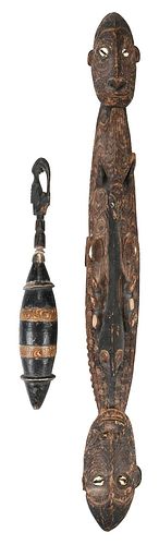 Two Papua New Guinea Ceremonial Wooden Objects