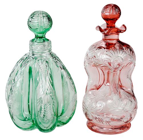 Two Stevens & William Cut to Clear Perfume Bottles