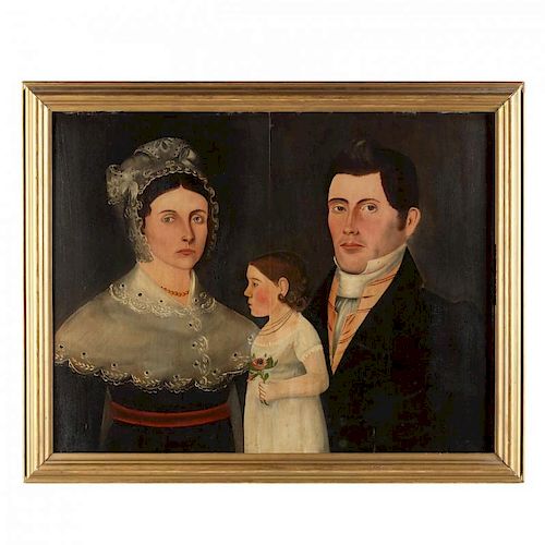 Sheldon Peck (1797-1868), Portrait of William Botts Benjamin, Mrs. Benjamin & Daughter