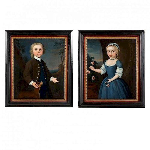 att. Joseph Badger (MA, 1708-1765), Pair of Portraits