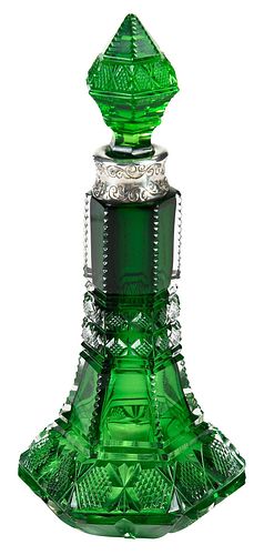 British Green Cased in Clear Glass Perfume Bottle