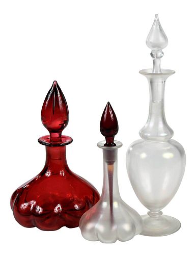 Three Steuben Glass Perfumes