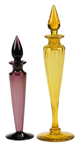 Two Steuben Glass Perfume Bottles