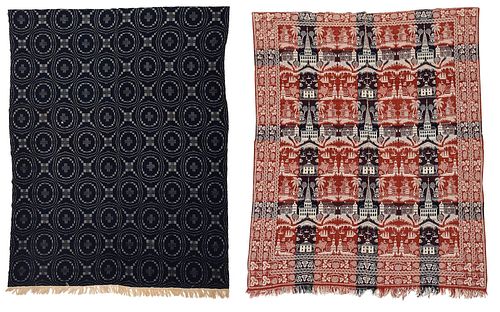 Two American Woven Coverlets