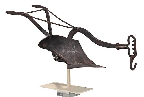 American Wrought Iron Model Plow on Stand