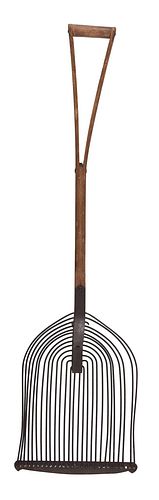 American Wrought Iron and Wood Onion Shovel