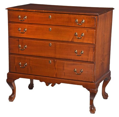 Rare and Unusual New England Chippendale Maple Chest