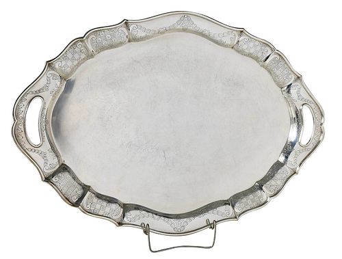 Marcus Sterling Oval Two Handle Tray