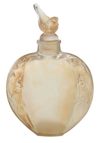 Rene Lalique Frosted Glass Vase with Associated Stopper