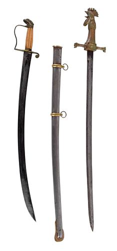 Two Swords with Figural Hilts 