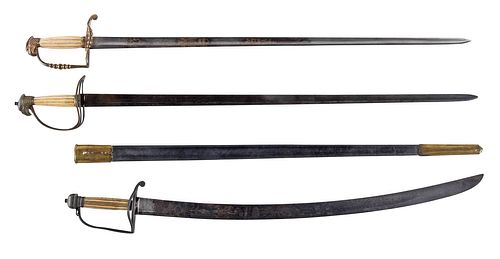 Three Swords with Patriotic Engraving 