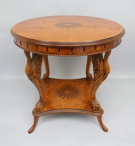 Marquetry Circular Occasional Table.