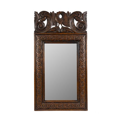 Carved Wood Eagle Gaelic Mirror 