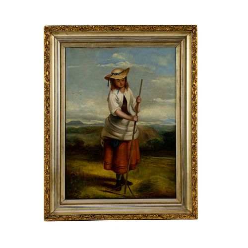 Edward Cobbett 'Farm Girl' O/C Signed Painting
