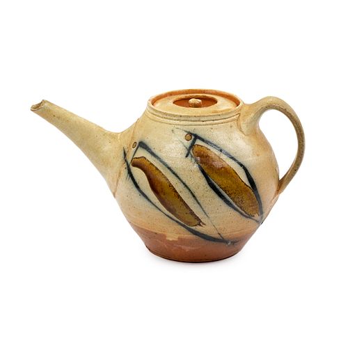 Michael Simon Salt Glazed Fish Motif Stoneware Teapot 