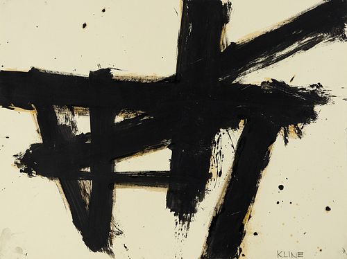 Franz Kline Untitled Oil on Paper Painting