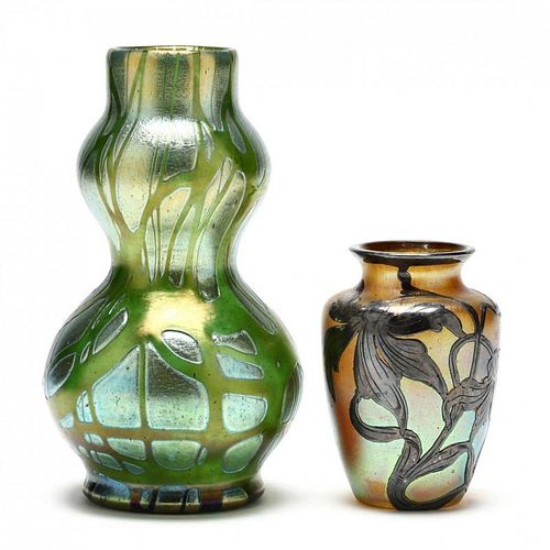 Two att. Loetz Art Glass Vases