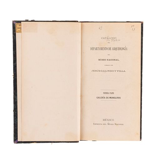 Galindo y Villa, Jesús. Catálogo del Departamento de Arqueología del Museo Nacional. México: Imprenta del Museo Nacional, 1895.