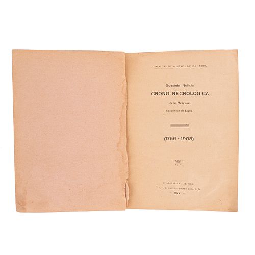 Sucinta Noticia Crono-Necrológica de las Religiosas Capuchinas de Lagos (1756 - 1908).
