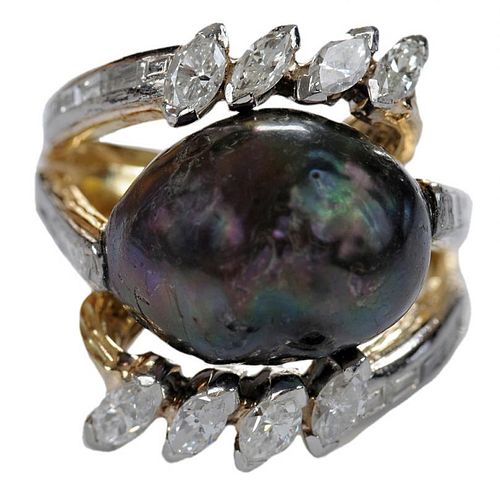 Black South Sea Tahitian Pearl Ring
