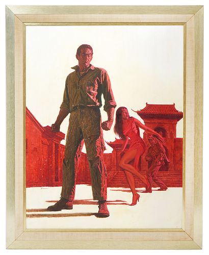 James Elliot Bama 'Doc Savage' Oil Painting