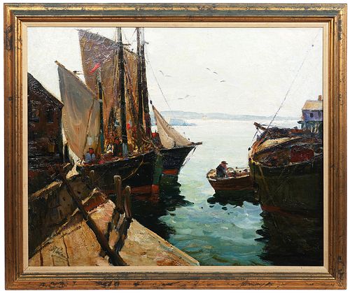 Anthony Thieme 'Nets & Sails' Oil Painting